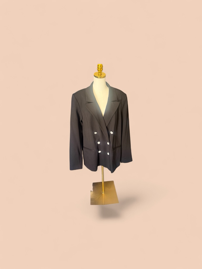 Good American Double-Breasted Black Blazer